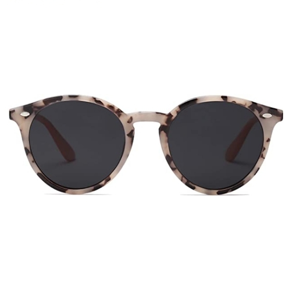 💫Tortoise Beige Round Polarized Sunglasses for Women Men Classic Vintage - Picture 3 of 3